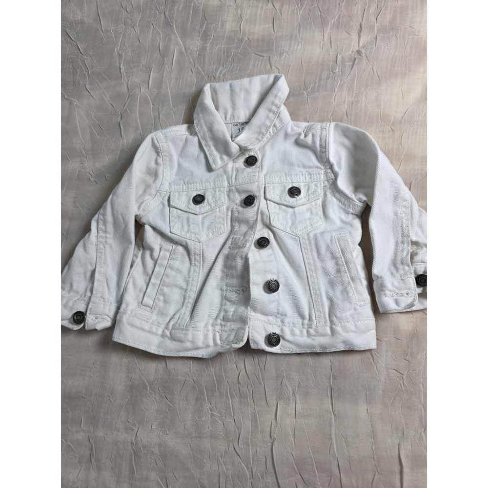 Carters White 12 Month Jean Jacket 100% Cotton